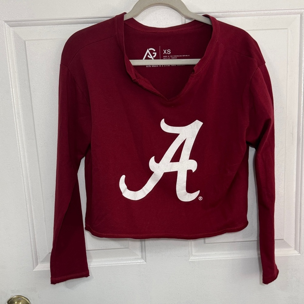 Alabama A Long Sleeve Crop Top by Alta Gracia  size XS